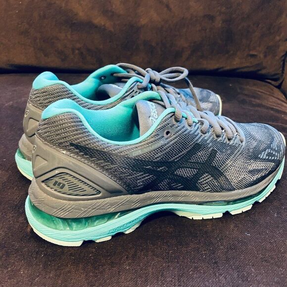 Asics GEL-Nimbus 19 Lite-Show T7C8N-9590 Women's 7.5 Running Dark Grey/Green - Picture 5 of 8